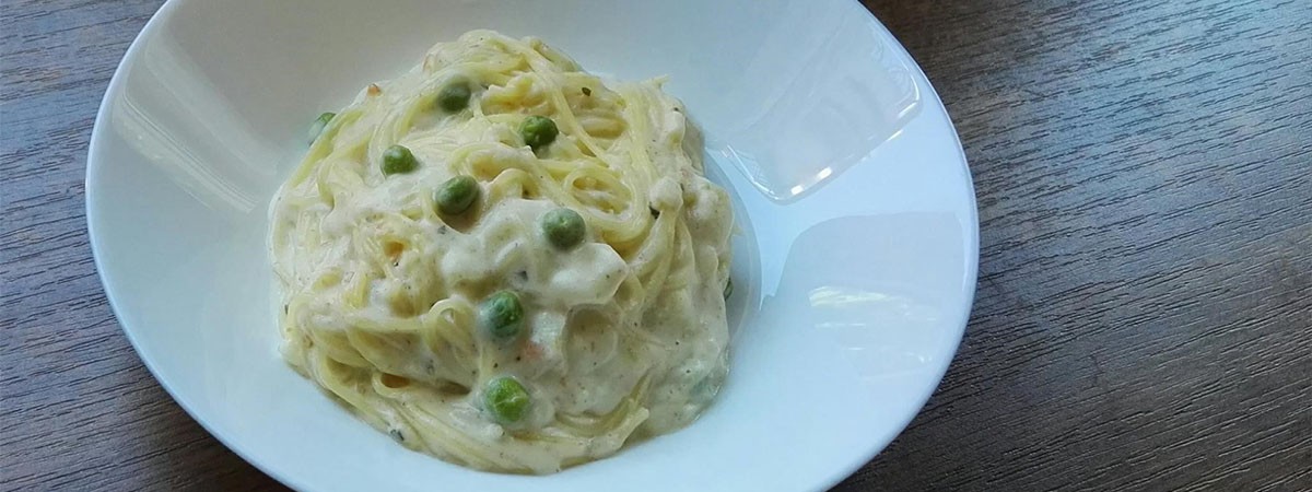Käsesoße mit Engelshaar-Pasta