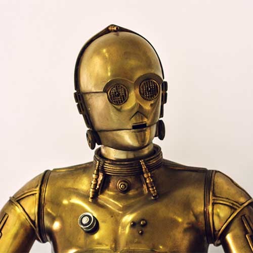 Goldener Roboter, der sprechen kann, C3PO.