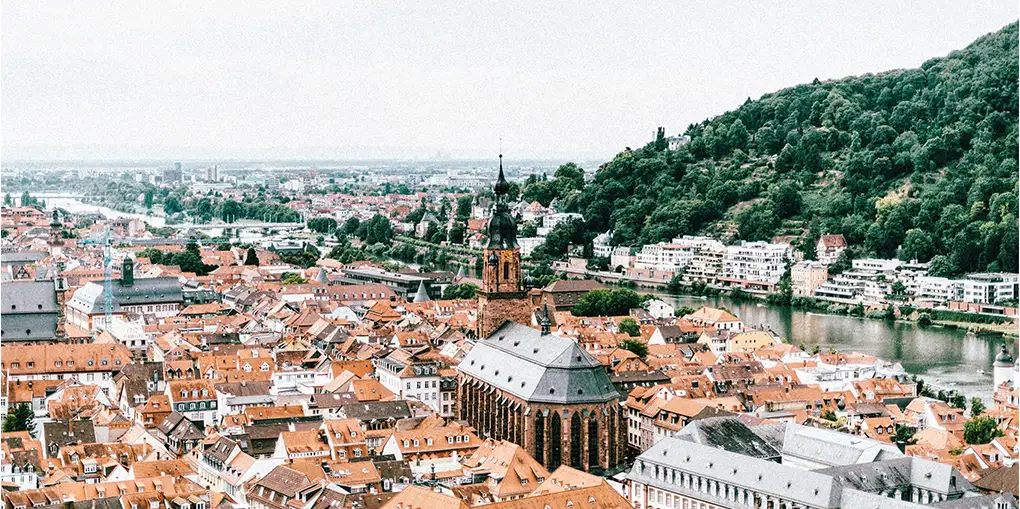 Aussicht über die Stadt Heidelberg.