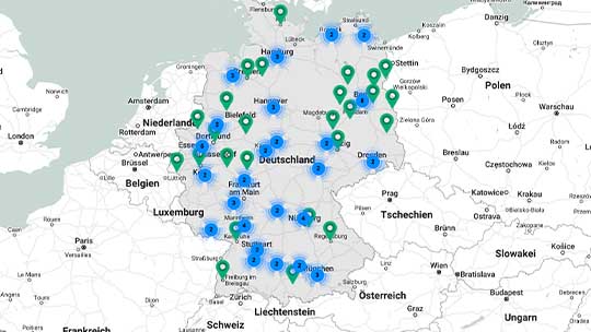 Deutschlandkarte Behandlungszentren